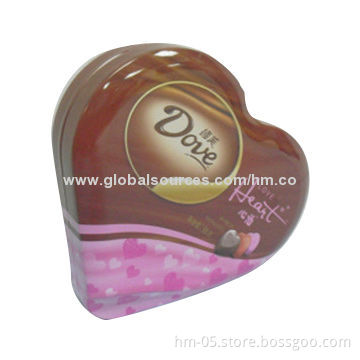 Heart-shaped Chocolate Tin Can, FDA, LFGB, EN 71, SGS and BV Certified